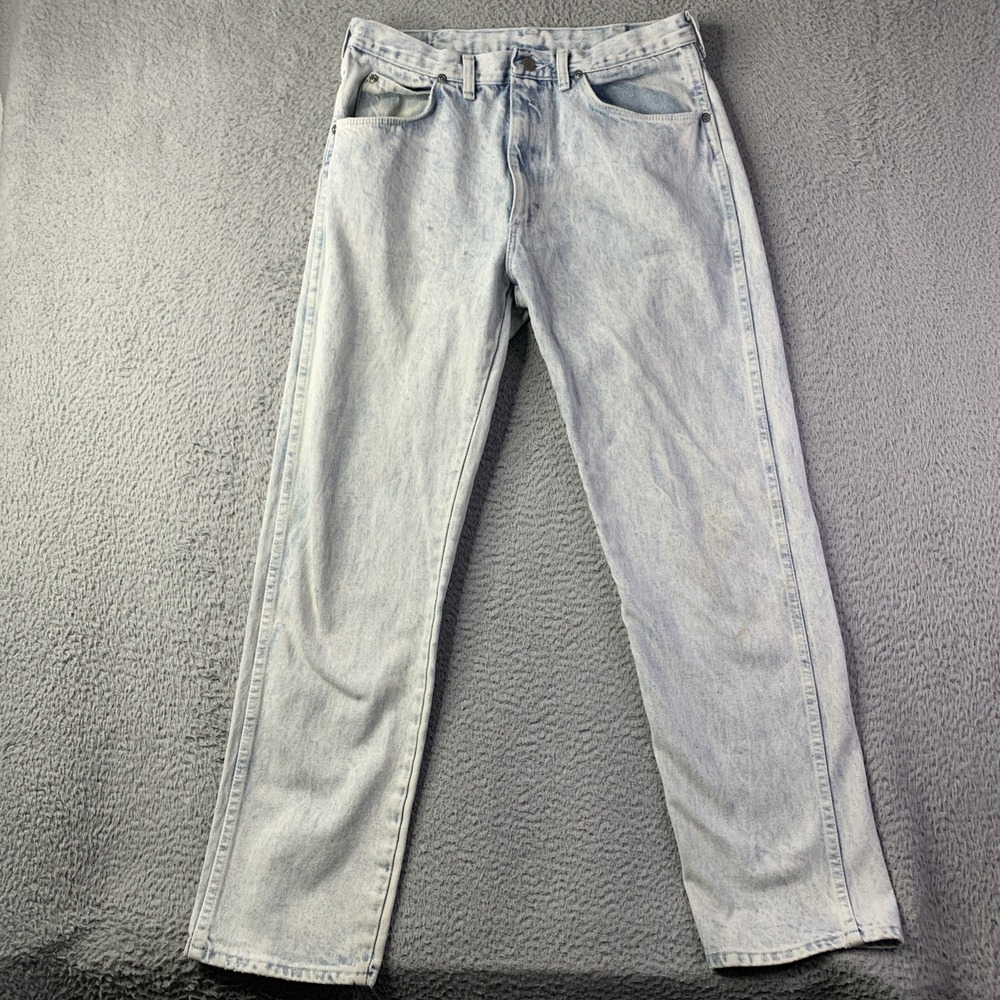 Vintage 1980s Wrangler Acid Wash Jeans Size 34x32 (32x29) Made In USA